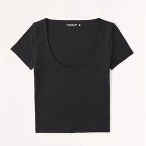 Abercrombie Short-Sleeve Cotton Seamless Fabric Scoopneck Top